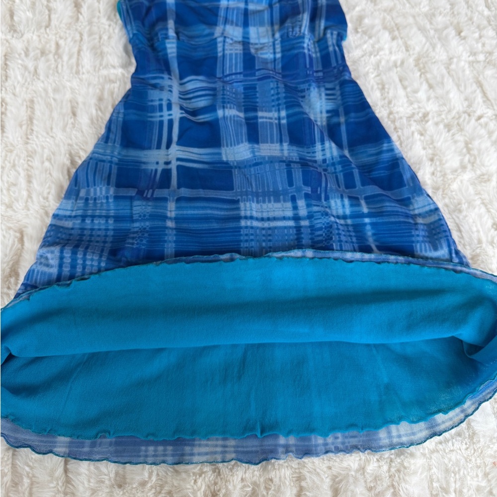 Y2K Cosabella Mesh Plaid Slip Dress - Picture 11 of 17